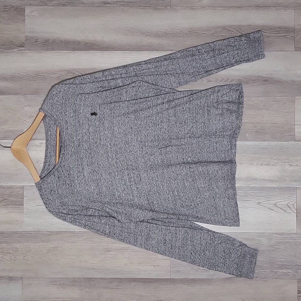 Polo Ralph Lauren Mens Medium Grey Cotton Long Sleeve Tee Lightweight Casual